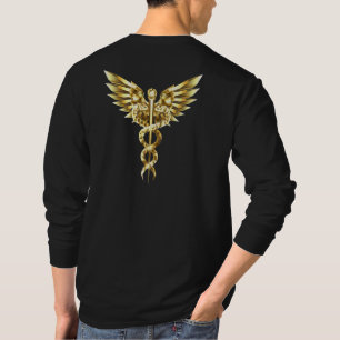 Gold Polygonal Symbol Caduceus T-Shirt