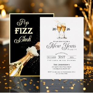 Gold Pop Fizz Clink New Years Eve Party