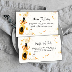 Gold Poppin Bottles Champagne Books Baby Shower Enclosure Card