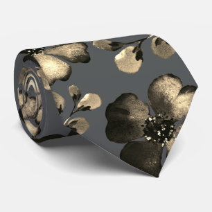 Gold Poppy Editable Background Colour Wedding Tie