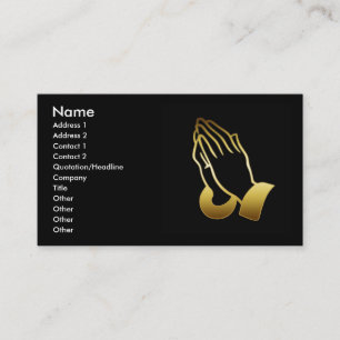 GOLD PRAYING HANDS BUSINESS CARDS