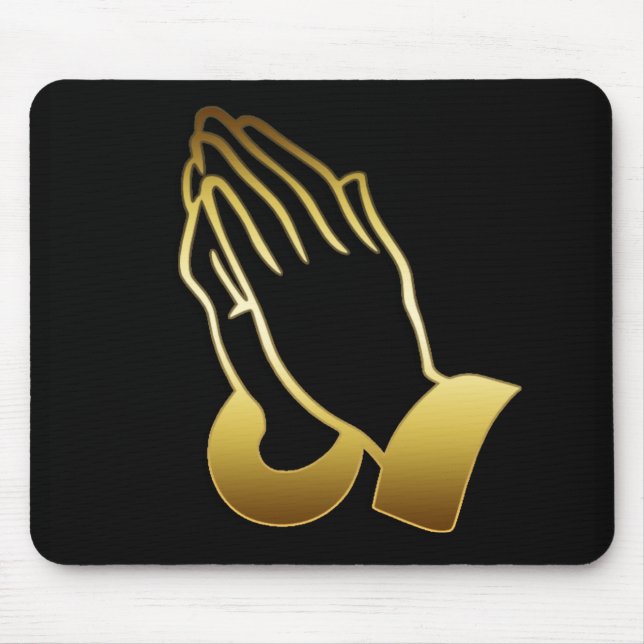 GOLD PRAYING HANDS MOUSE MAT (Front)