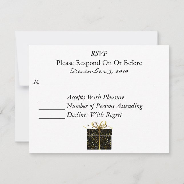 Gold Present  RSVP Card (Front)