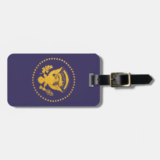 Gold Presidential Seal on Blue Ground Luggage Tag (Front Horizontal)