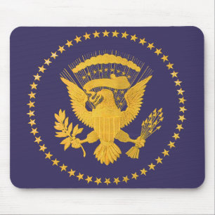 Gold Presidential Seal on Blue Ground Mouse Mat