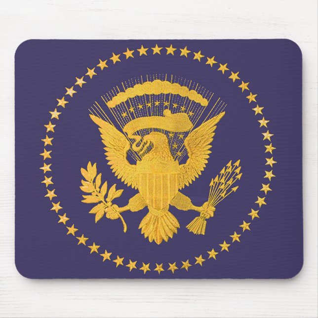 Gold Presidential Seal on Blue Ground Mouse Mat (Front)