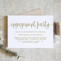 Gold Pretty Calligraphy Engagement Party