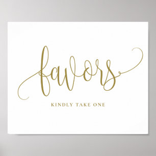 Gold Pretty Calligraphy Script Party Favours Poster