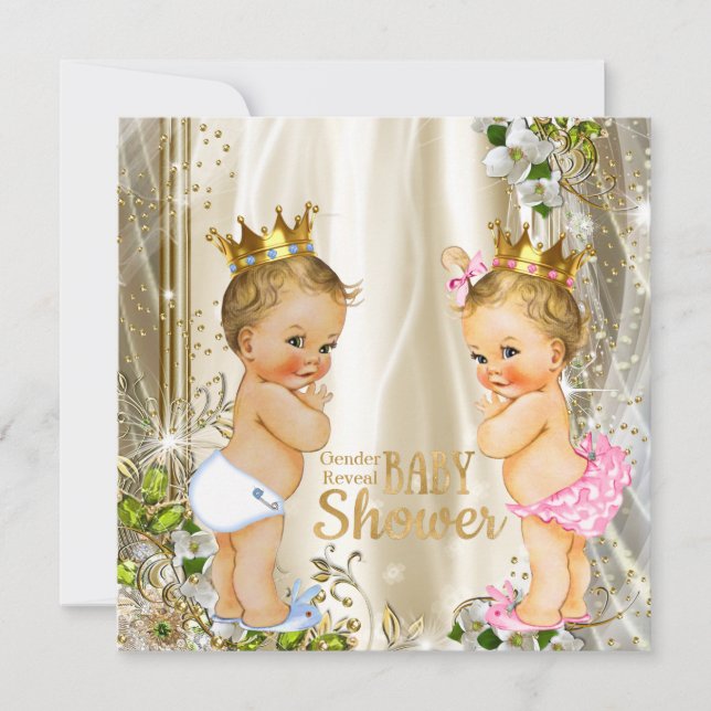 Gold Prince or Princess Gender Reveal Baby Shower Invitation (Front)