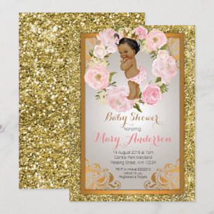 Gold Princess Baby Shower Invite