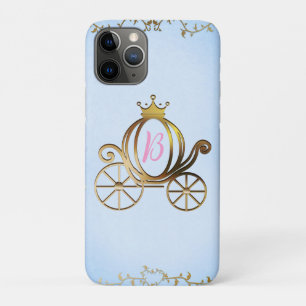 Gold Princess Carriage Blue Storybook Personalised iPhone 11 Pro Case