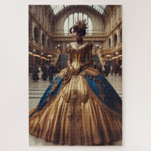 Gold Princess Steampunk Victorian Industrial Jigsaw Puzzle