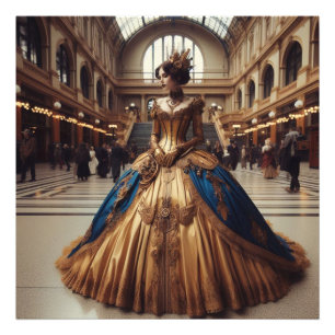 Gold Princess Steampunk Victorian Industrial Photo Print