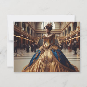 Gold Princess Steampunk Victorian Postcard