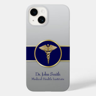 Gold Professional Caduceus Medical Blue Case-Mate iPhone 14 Case