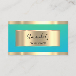 Gold Professional Consulting Dusty Blue Modern Business Card