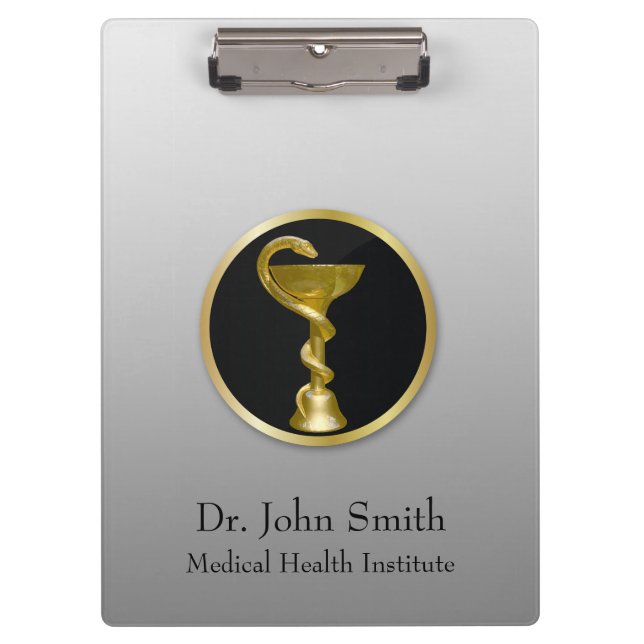 Gold Professional Hygieia Bowl Medical Clipboard (Front)