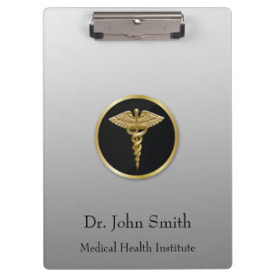 Gold Professional Medical Caduceus - Clipboard
