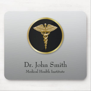 Gold Professional Medical Caduceus - Mousepad