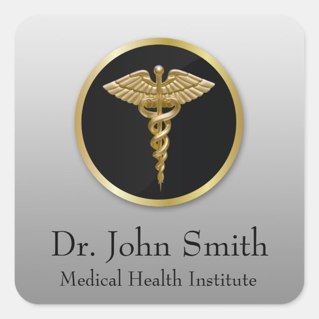 Gold Professional Medical Caduceus - Sticker (Front)