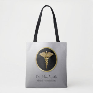 Gold Professional Medical Caduceus - Tote Bag