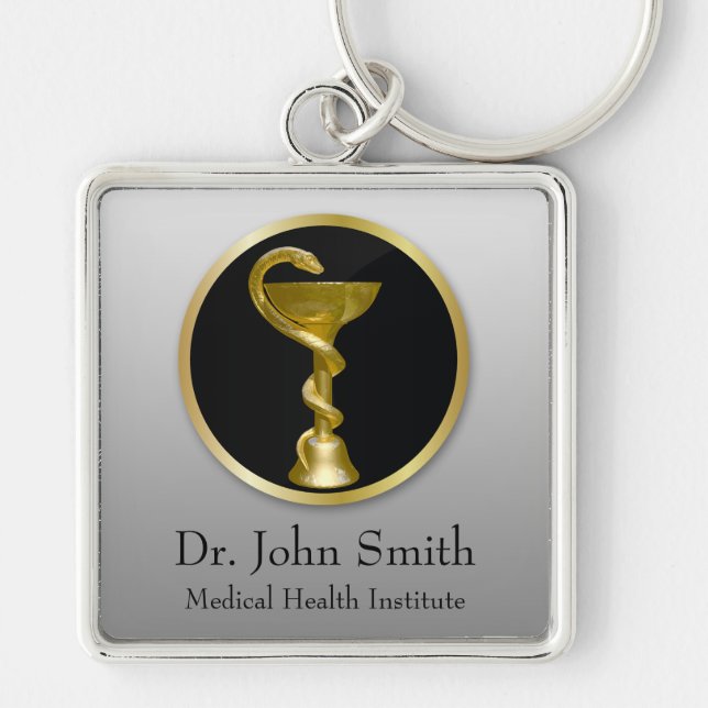 Gold Professional Medical Hygieia Bowl Key Ring (Front)