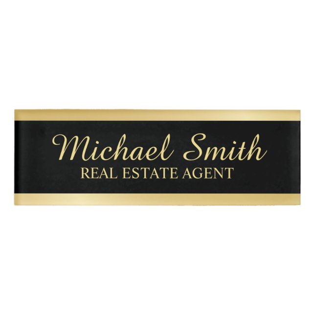 Gold Professional Personalised Name Tag (Front)