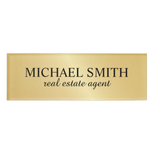 Gold Professional Personalised  Name Tag