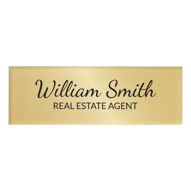 Gold Professional Personalised Name Tag (Front)