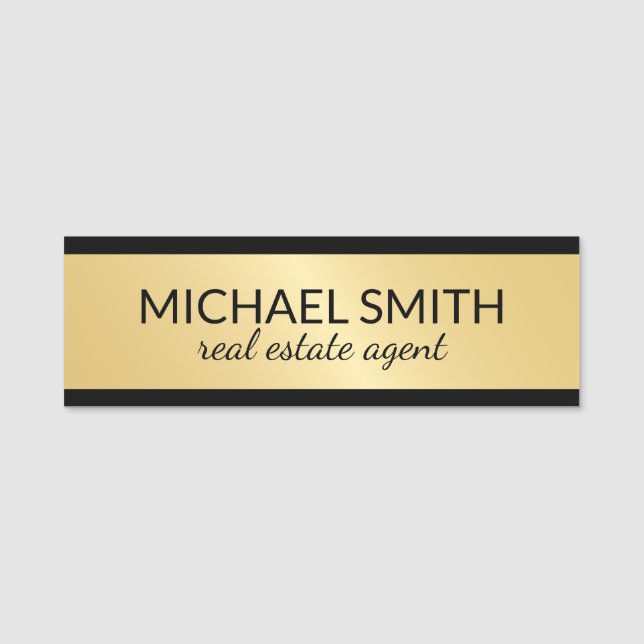 Gold Professional Personalised Name Tag (Front)