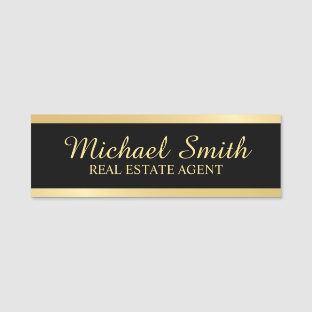 Gold Professional Personalised Name Tag (Front)