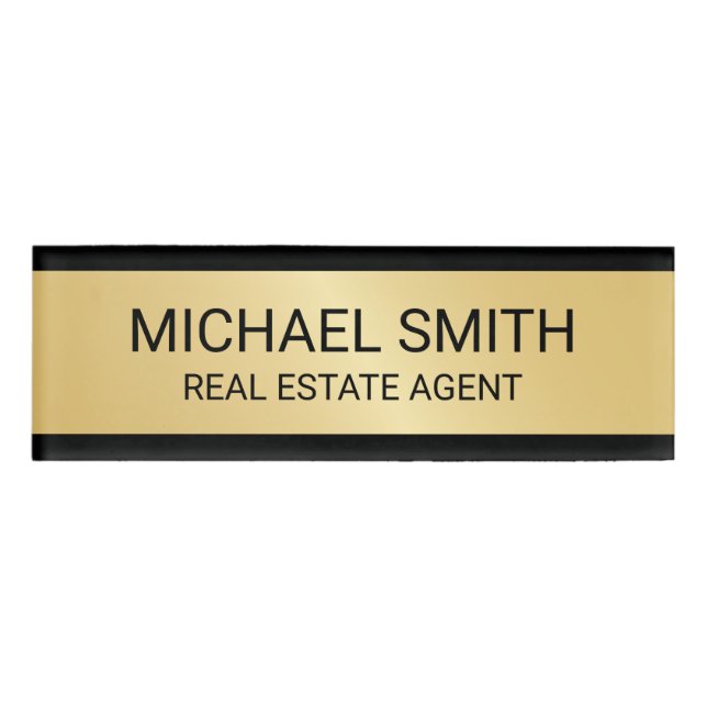 Gold Professional Personalised Name Tag (Front)
