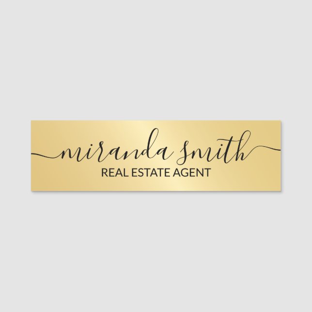 Gold Professional Personalised Name Tag (Front)