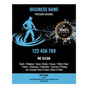 Gold Professional Pressure Washing Power Washing Poster