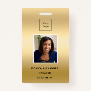 Gold profile photo business corporate ID badge