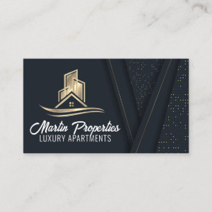 Gold Property Logo Real Estate Business Card