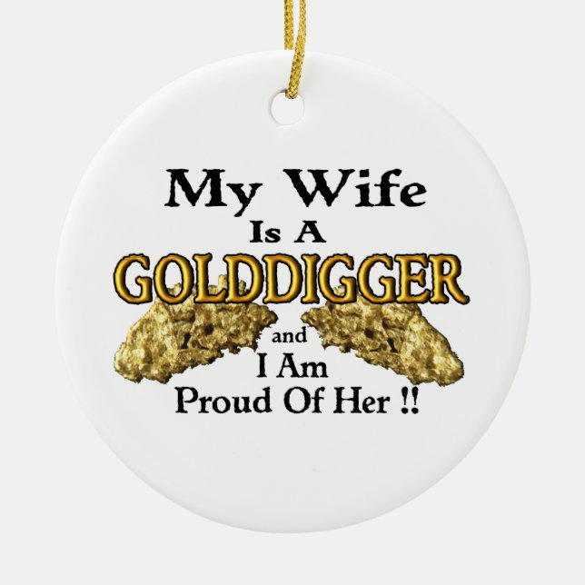 Gold Prospecting Ceramic Tree Decoration (Front)