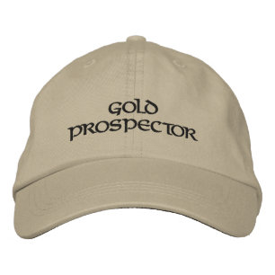 Gold Prospector Panning Embroidered Hat Cap