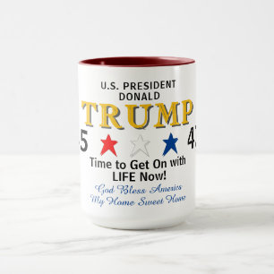 Gold Prresident Trump 45 47 Red White Blue Mug