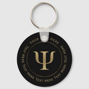 Gold Psi Symbol Key Ring