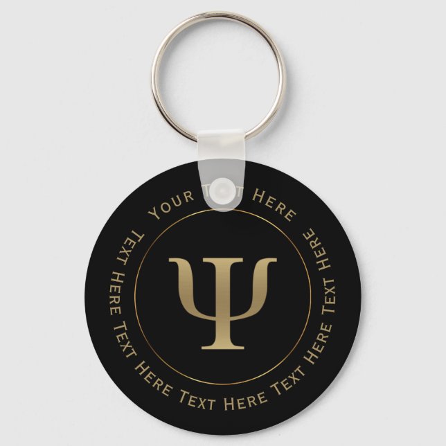 Gold Psi Symbol Key Ring (Front)
