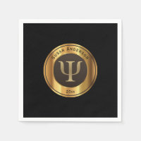 Gold Psi Symbol - Psychologist Graduation Napkins