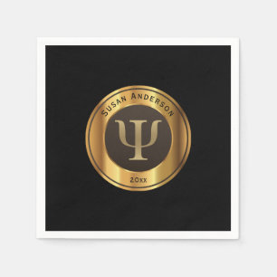 Gold Psi Symbol - Psychologist Graduation Napkins