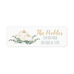 Gold Pumpkin Baby Shower - Custom Address