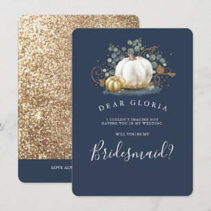 Gold Pumpkin Fall Wedding Bridesmaid Proposal Invi Invitation