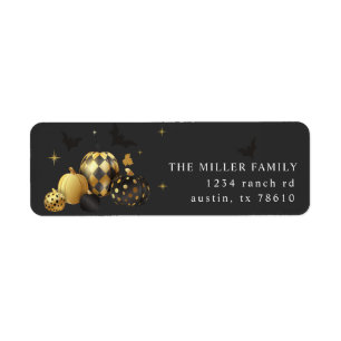 Gold Pumpkin Halloween Return Address Label
