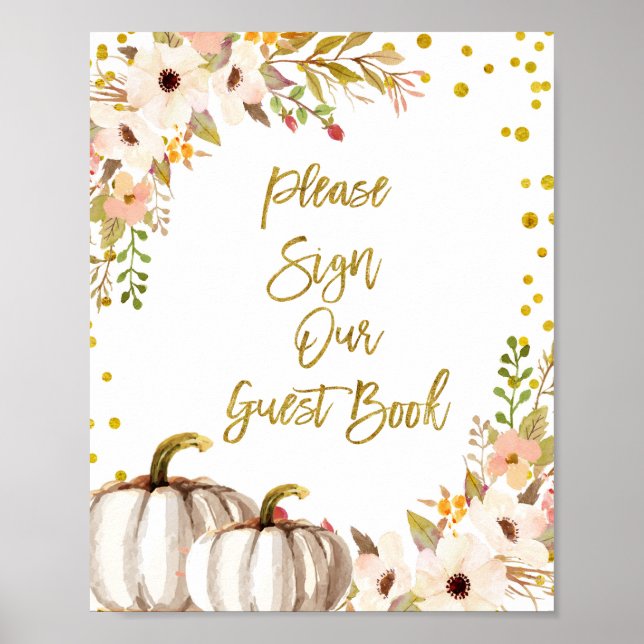 Gold pumpkin Please Sign our Guest Book. (Front)