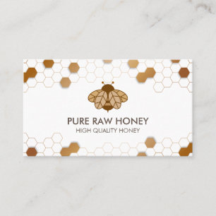 Gold Pure Raw Honey Bee Cute Honeycomb Business Card