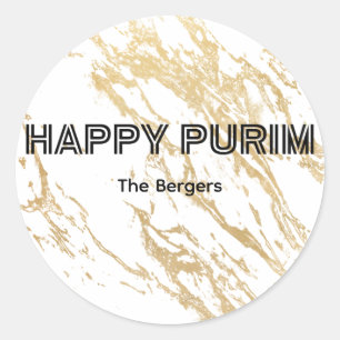 Gold Purim Label