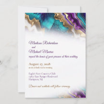 Gold Purple & Aqua Elegant Wedding